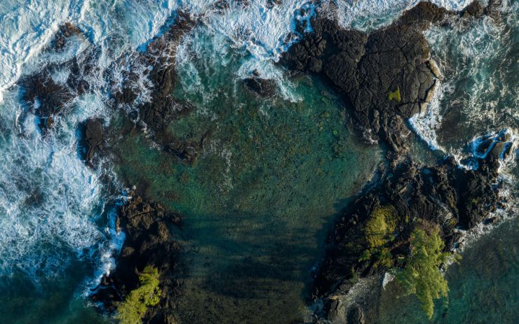 Photo of a reef from a drone
